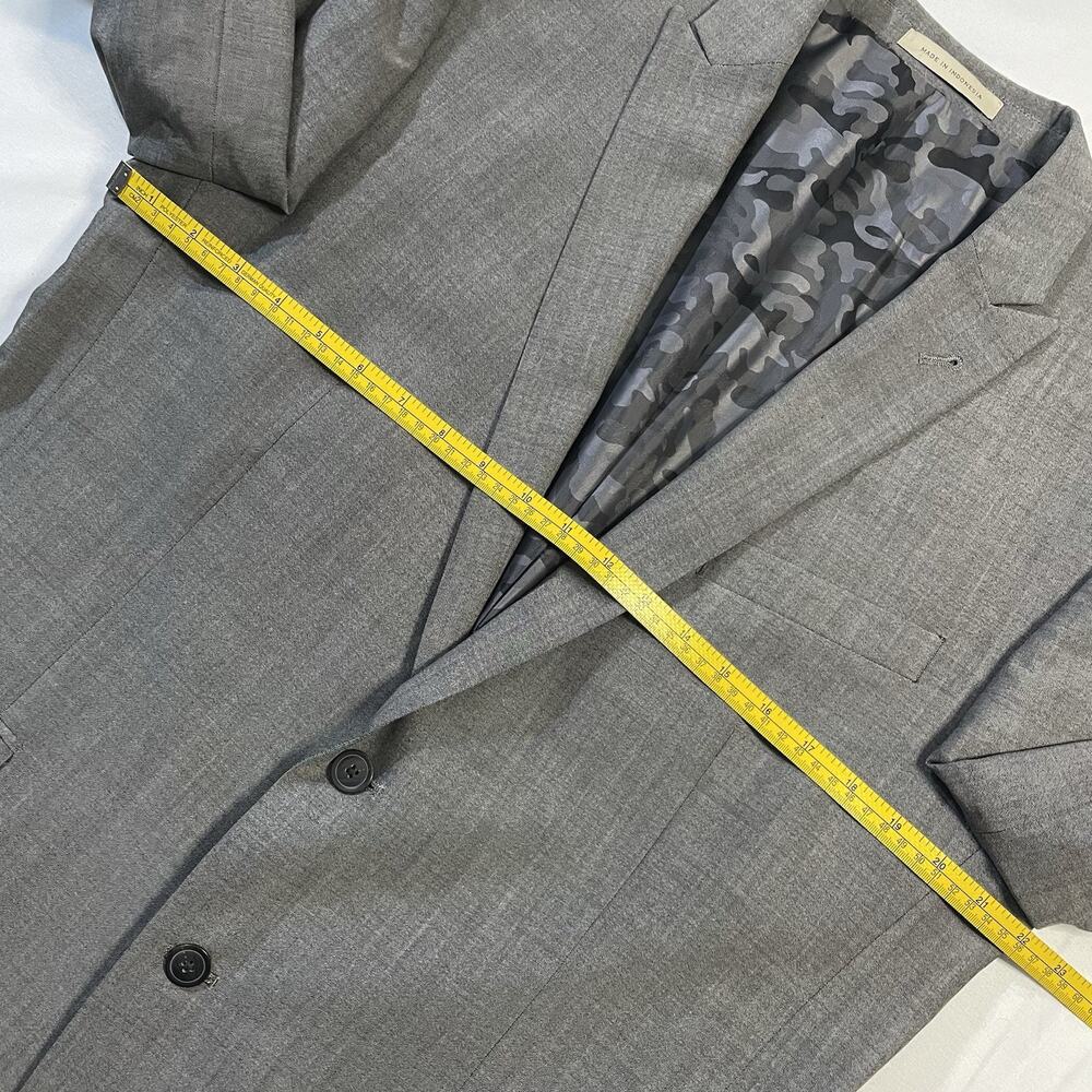 Joe Joseph Abboud Slim Fit 44R Gray Sharkskin Super 120s Wool Suit Jacket Camo - Picture 7 of 10